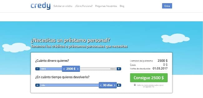 Credy – Préstamo de hasta 5 000 $