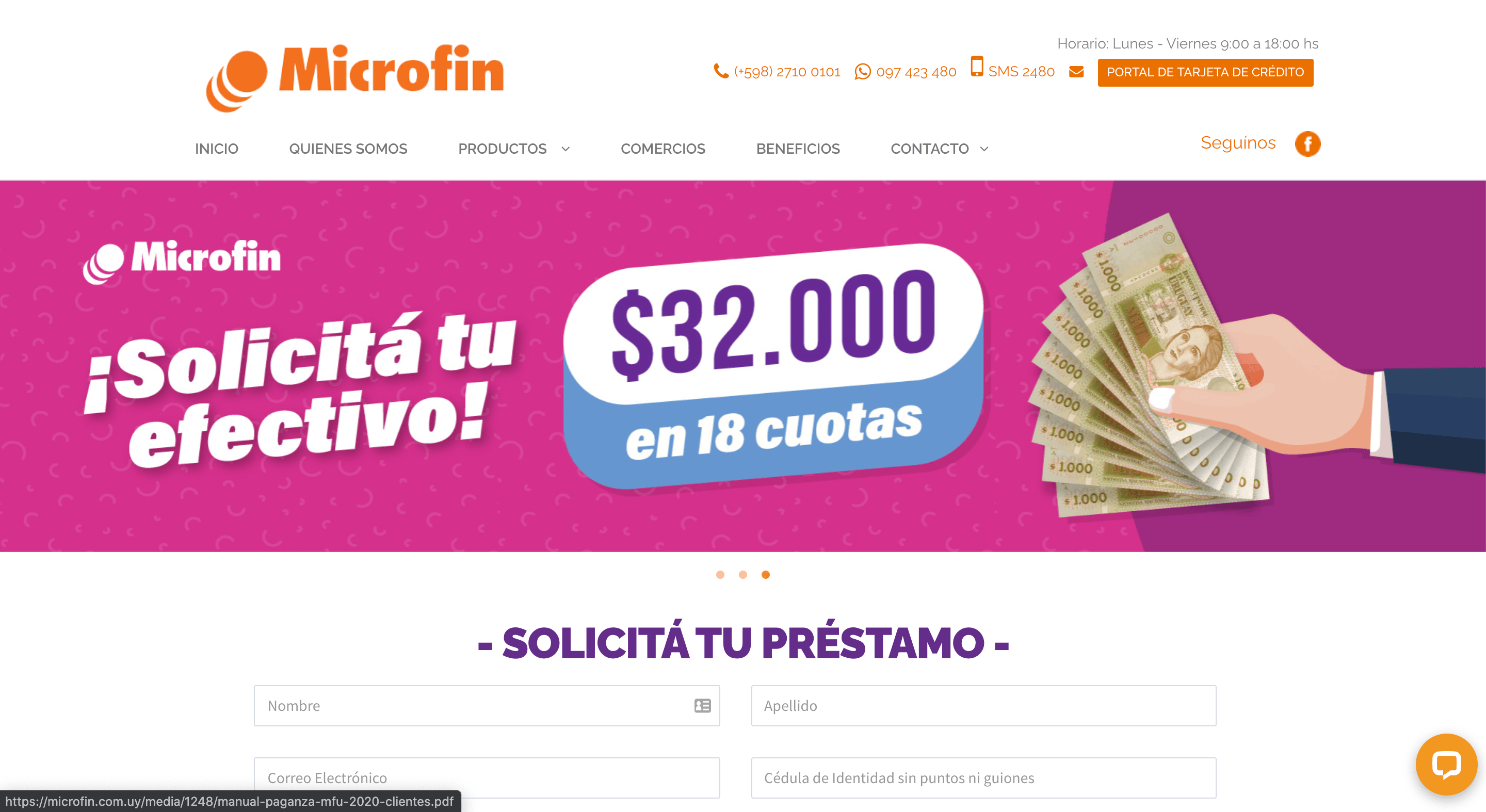 Microfin - Préstamo de hasta $150 000